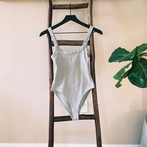 Gray Sleeveless Bodysuit